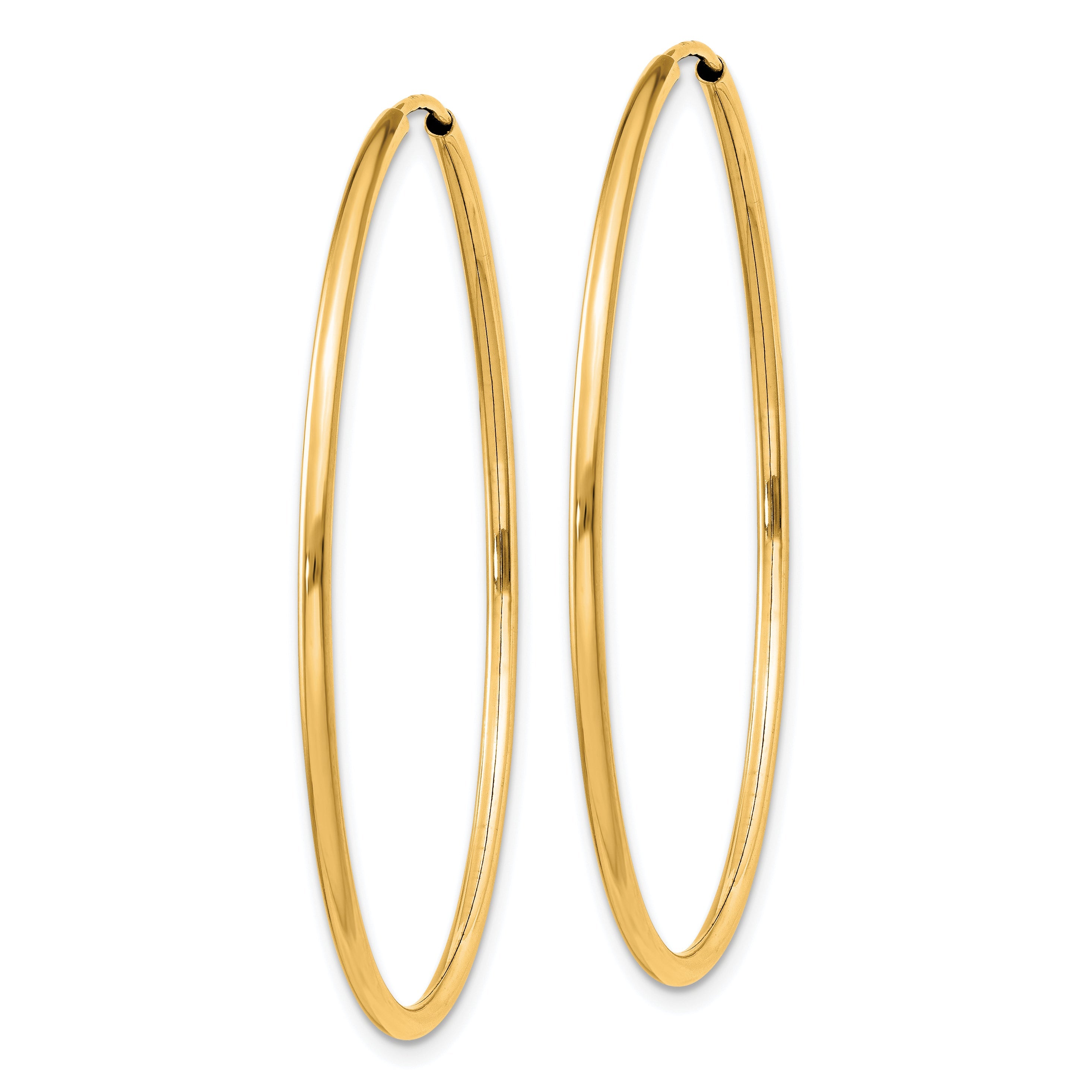 14K Gelbgold 1.5mm Poliert Rund Endlos Creolen