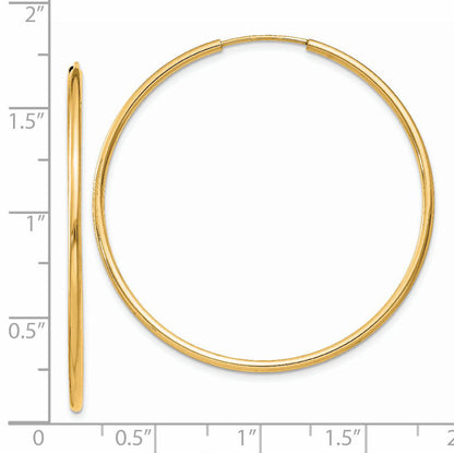 14K Gelbgold 1.5mm Poliert Rund Endlos Creolen