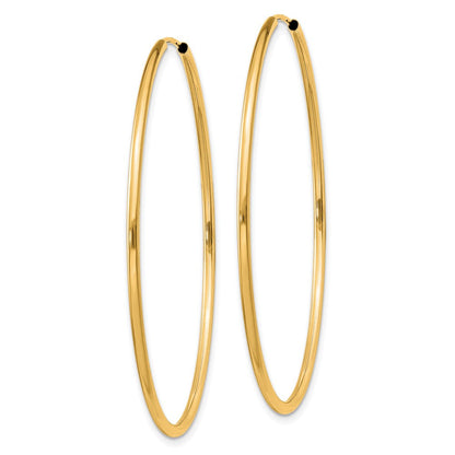 14K Gelbgold 1.5mm Poliert Rund Endlos Creolen