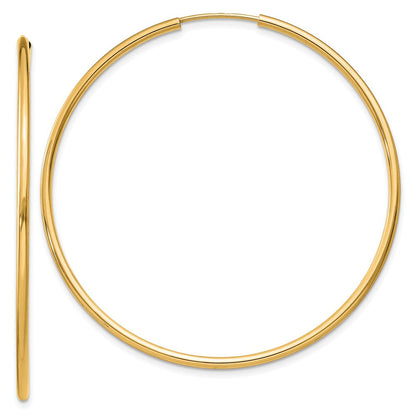 14K Gelbgold 1.5mm Poliert Rund Endlos Creolen