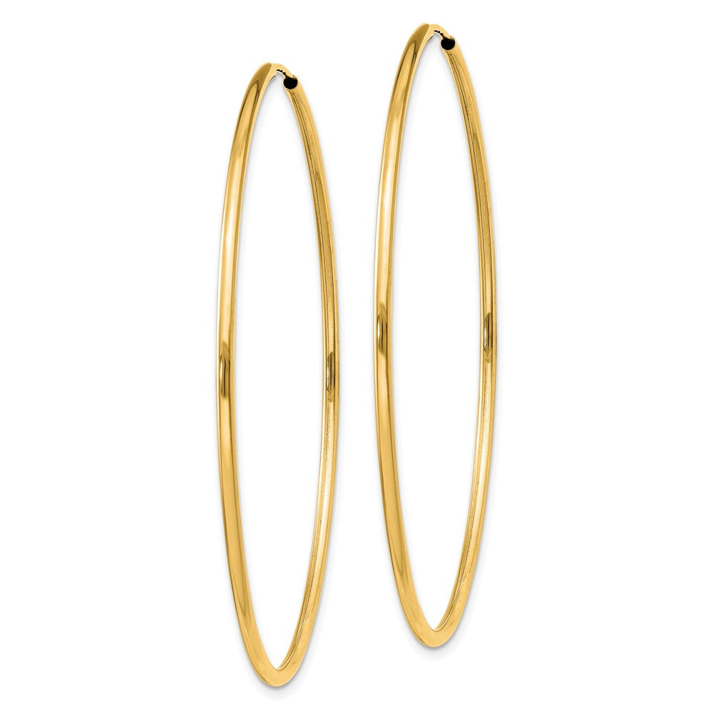 14K Gelbgold 1.5mm Poliert Rund Endlos Creolen