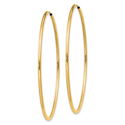 14K Gelbgold 1.5mm Poliert Rund Endlos Creolen