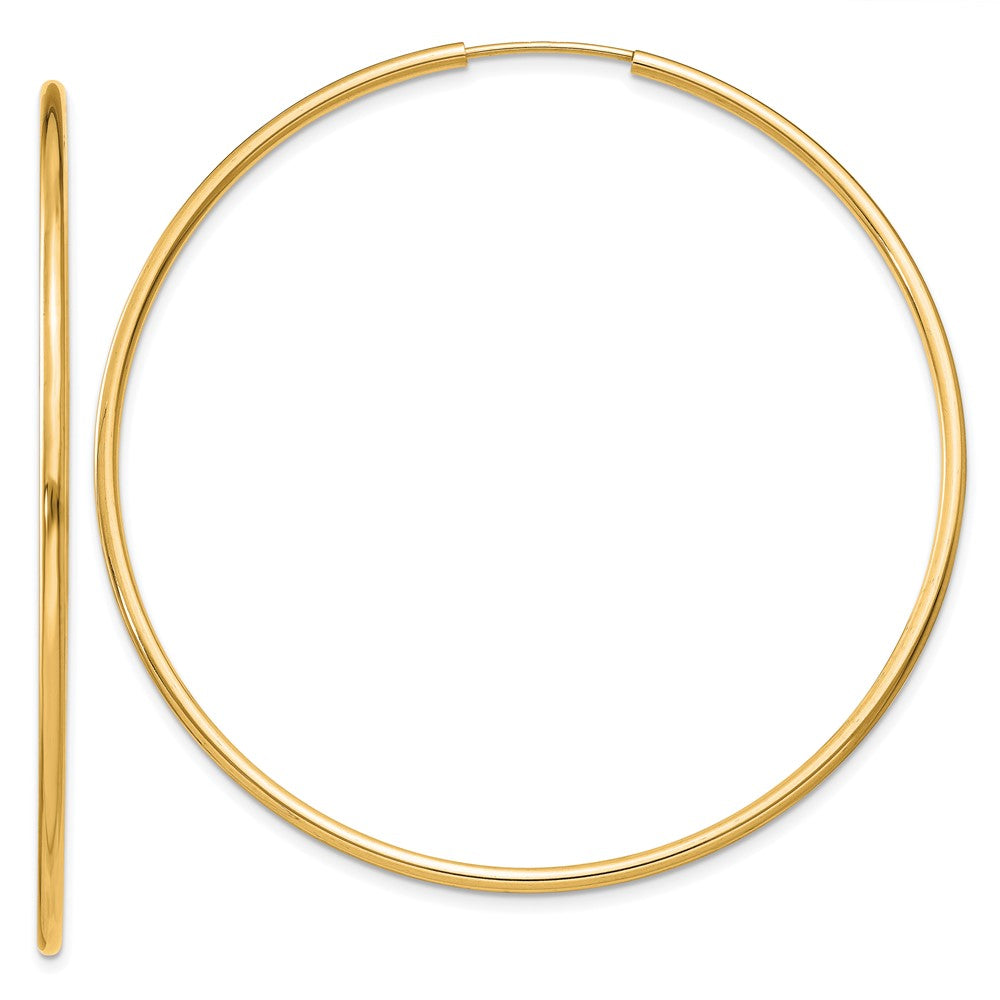 14K Gelbgold 1.5mm Poliert Rund Endlos Creolen