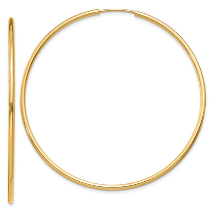 14K Gelbgold 1.5mm Poliert Rund Endlos Creolen