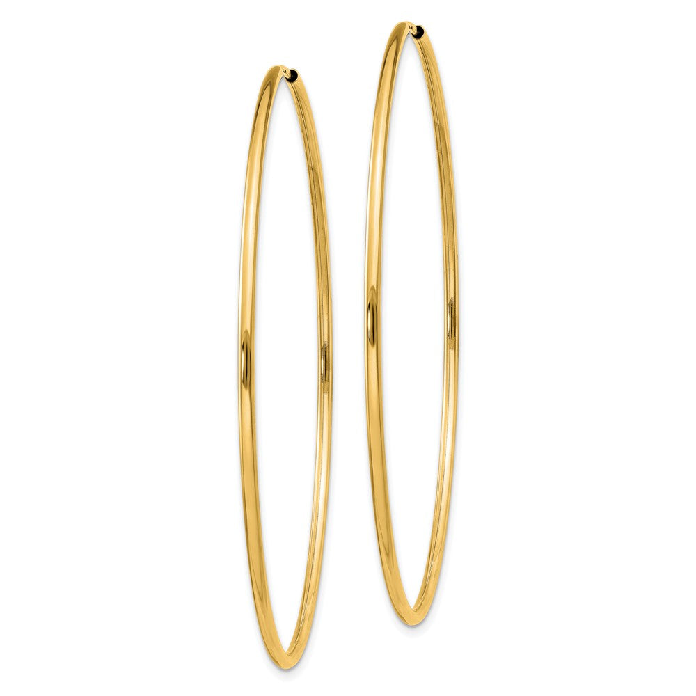 14K Gelbgold 1.5mm Poliert Rund Endlos Creolen