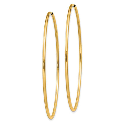 14K Gelbgold 1.5mm Poliert Rund Endlos Creolen