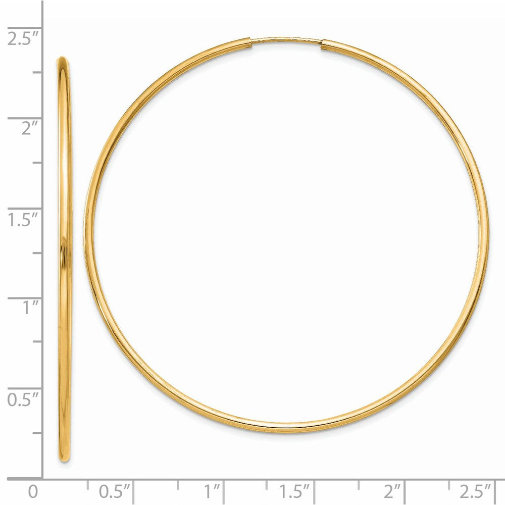 14K Gelbgold 1.5mm Poliert Rund Endlos Creolen