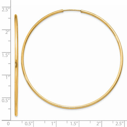 14K Gelbgold 1.5mm Poliert Rund Endlos Creolen