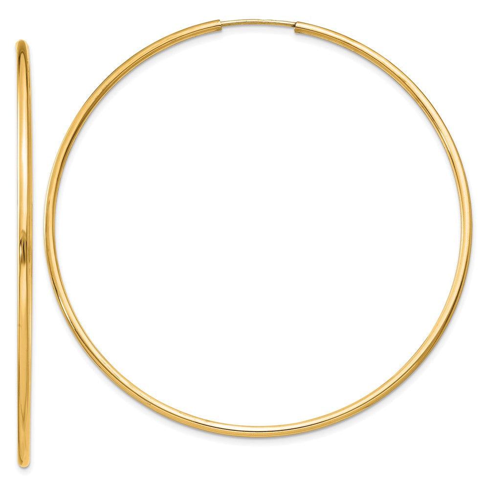 14K Gelbgold 1.5mm Poliert Rund Endlos Creolen