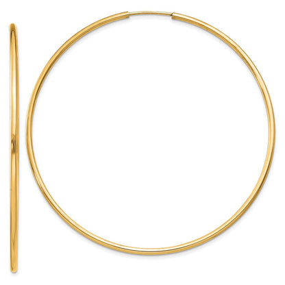 14K Gelbgold 1.5mm Poliert Rund Endlos Creolen