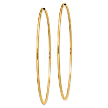 14K Gelbgold 1.5mm Poliert Rund Endlos Creolen