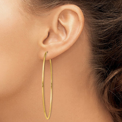 14K Gelbgold 1.5mm Poliert Rund Endlos Creolen