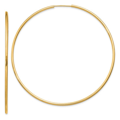14K Gelbgold 1.5mm Poliert Rund Endlos Creolen