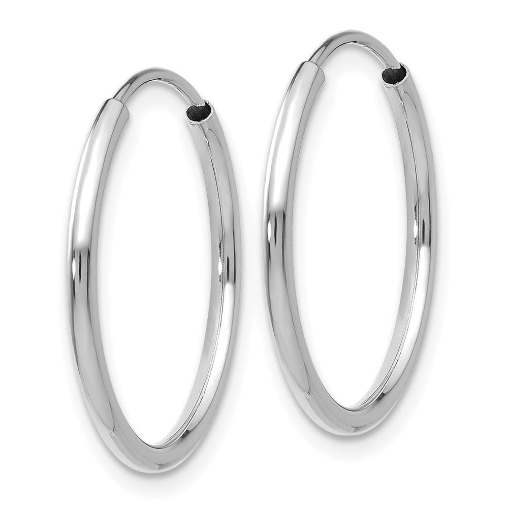 14K Weißgold 1.5mm Poliert Endlos Creolen