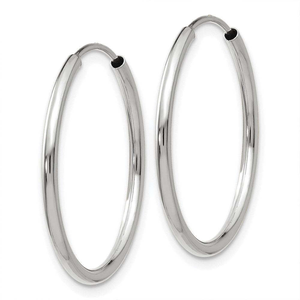 14K Weißgold 1.5mm Poliert Endlos Creolen