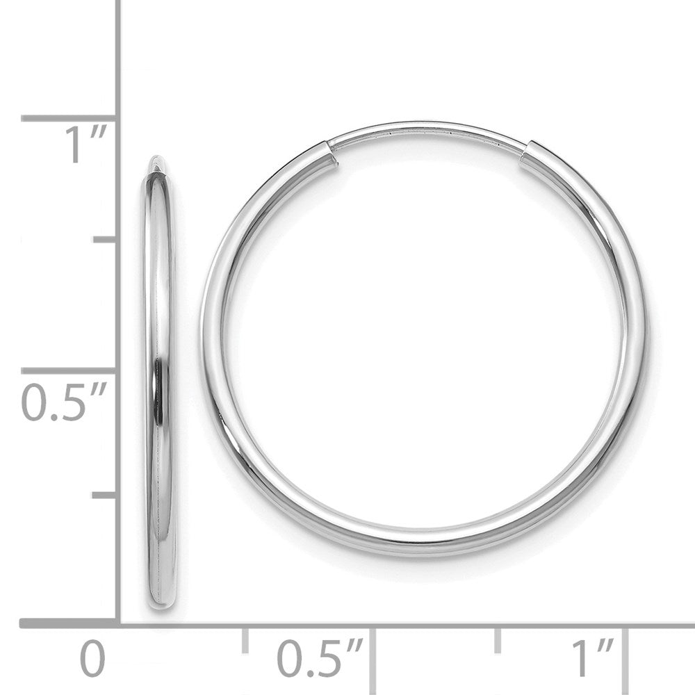 14K Weißgold 1.5mm Poliert Endlos Creolen