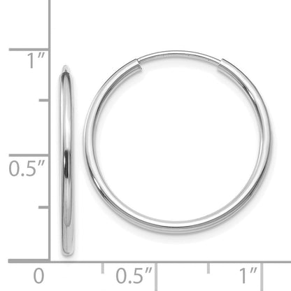 14K Weißgold 1.5mm Poliert Endlos Creolen