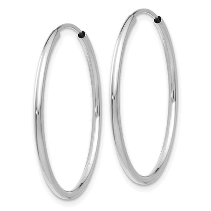 14K Weißgold 1.5mm Poliert Endlos Creolen