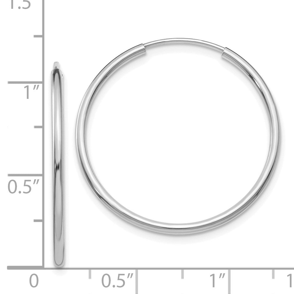 14K Weißgold 1.5mm Poliert Endlos Creolen