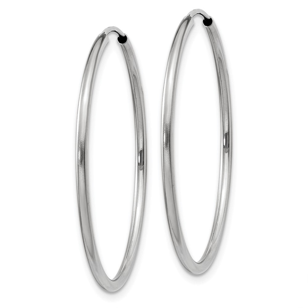14K Weißgold 1.5mm Poliert Endlos Creolen
