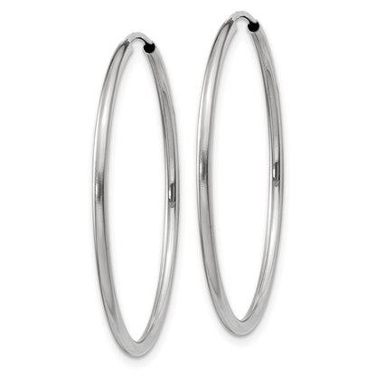 14K Weißgold 1.5mm Poliert Endlos Creolen