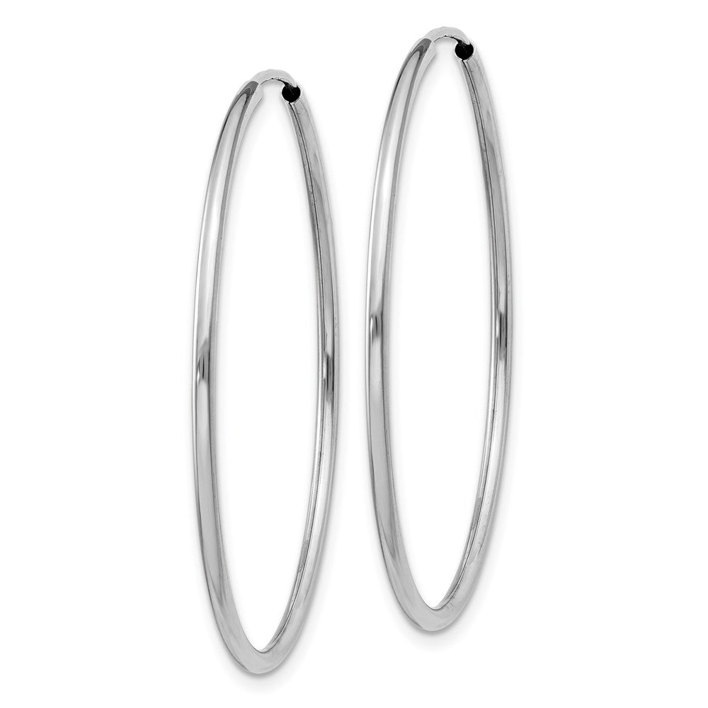 14K Weißgold 1.5mm Poliert Endlos Creolen