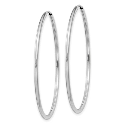 14K Weißgold 1.5mm Poliert Endlos Creolen