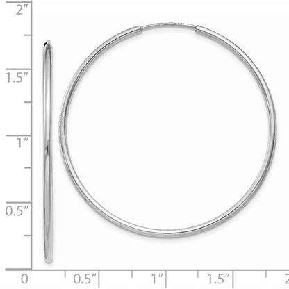 14K Weißgold 1.5mm Poliert Endlos Creolen