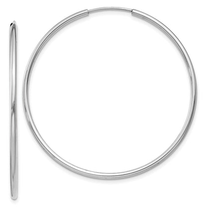 14K Weißgold 1.5mm Poliert Endlos Creolen