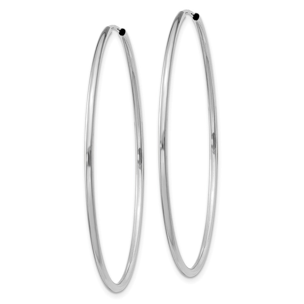 14K Weißgold 1.5mm Poliert Endlos Creolen