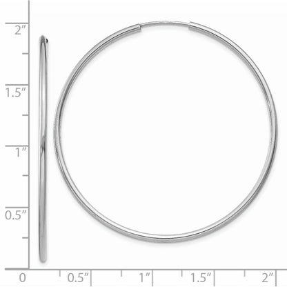 14K Weißgold 1.5mm Poliert Endlos Creolen