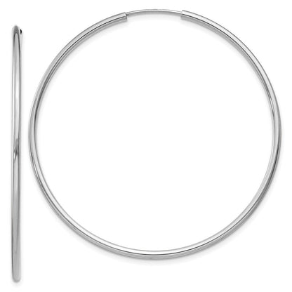 14K Weißgold 1.5mm Poliert Endlos Creolen