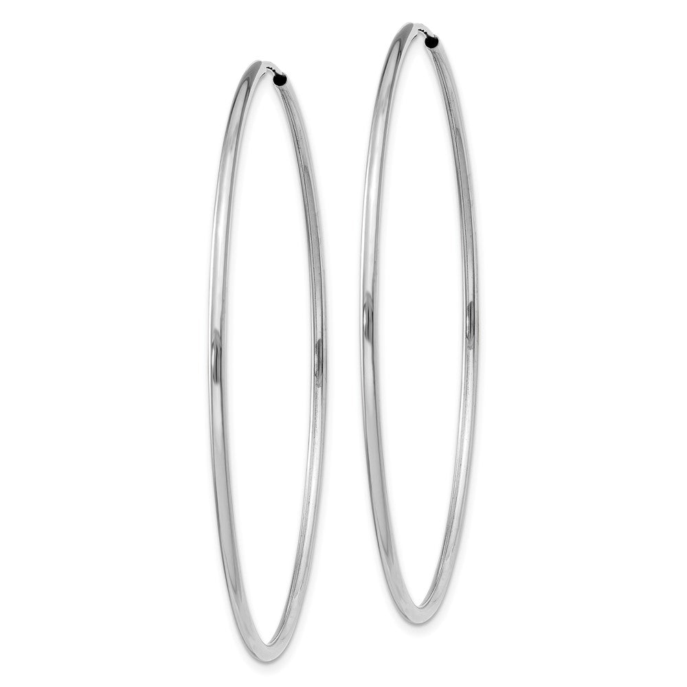 14K Weißgold 1.5mm Poliert Endlos Creolen