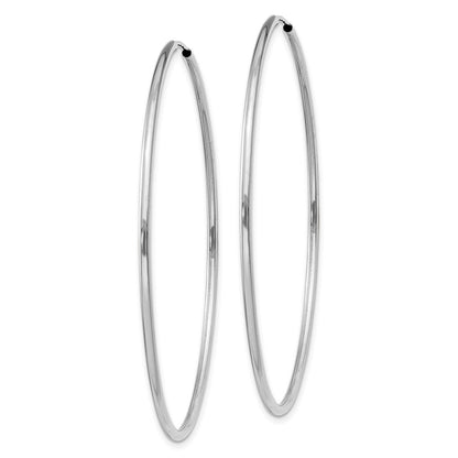 14K Weißgold 1.5mm Poliert Endlos Creolen