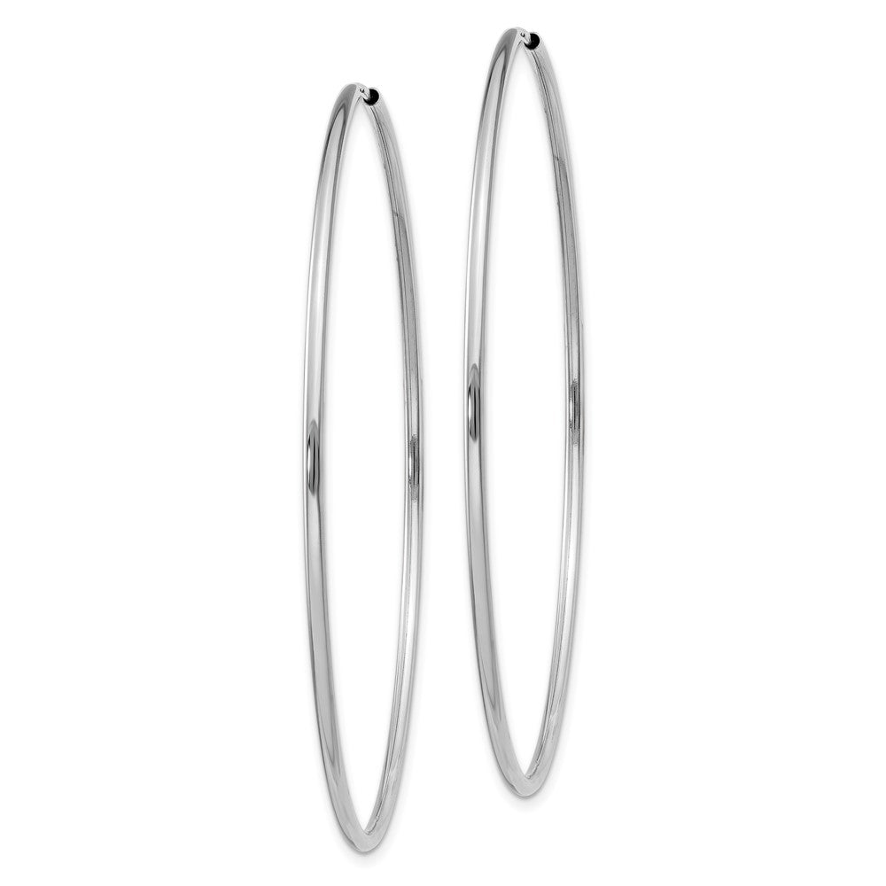 14K Weißgold 1.5mm Poliert Endlos Creolen