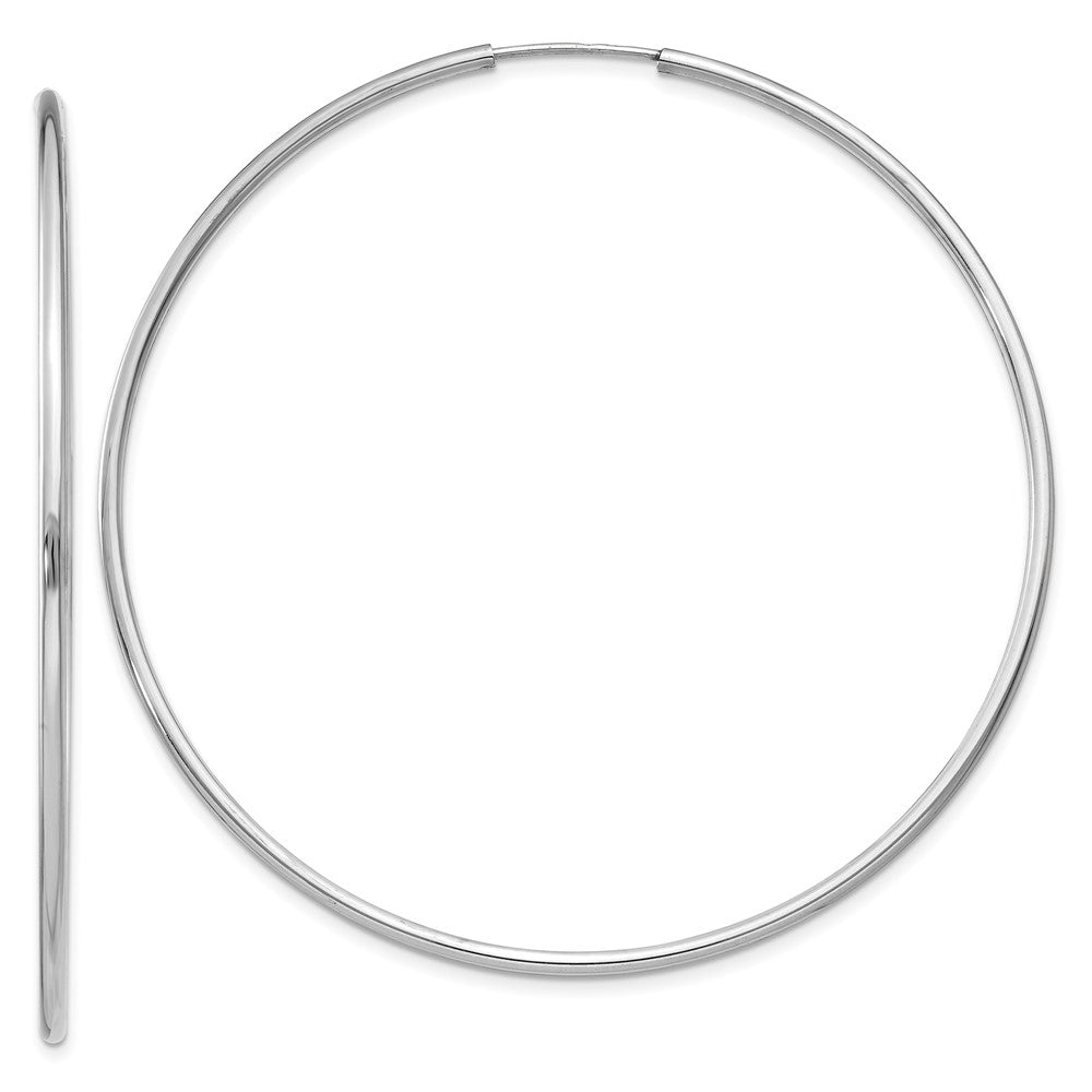 14K Weißgold 1.5mm Poliert Endlos Creolen
