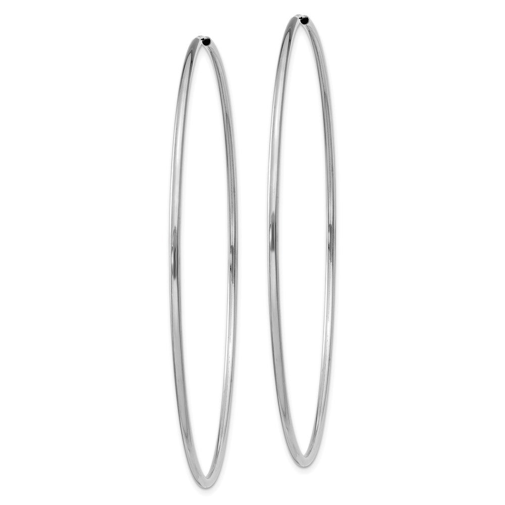 14K Weißgold 1.5mm Poliert Endlos Creolen