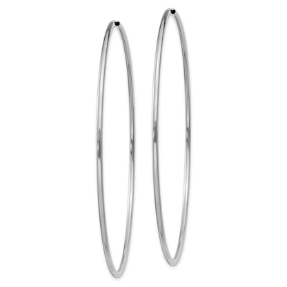 14K Weißgold 1.5mm Poliert Endlos Creolen