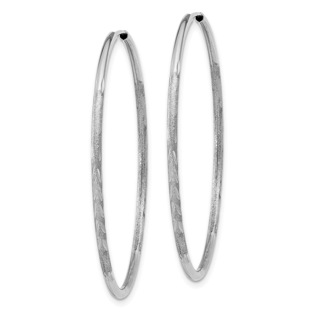 14K Weißgold 1.5mm Diamantiert Endlos Creolen