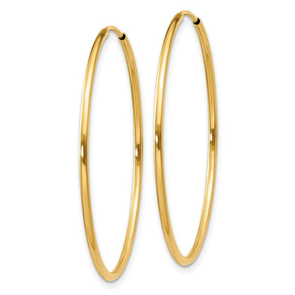 14K Gelbgold 1.25mm Endlos Creole Ohrring