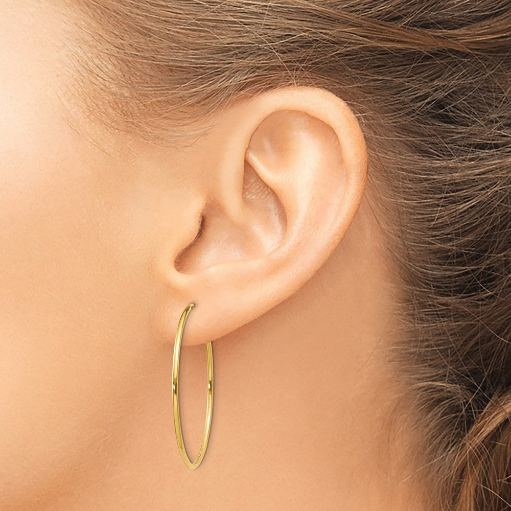 14K Gelbgold 1.25mm Endlos Creole Ohrring
