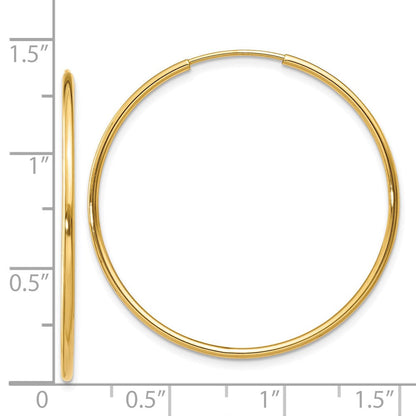 14K Gelbgold 1.25mm Endlos Creole Ohrring
