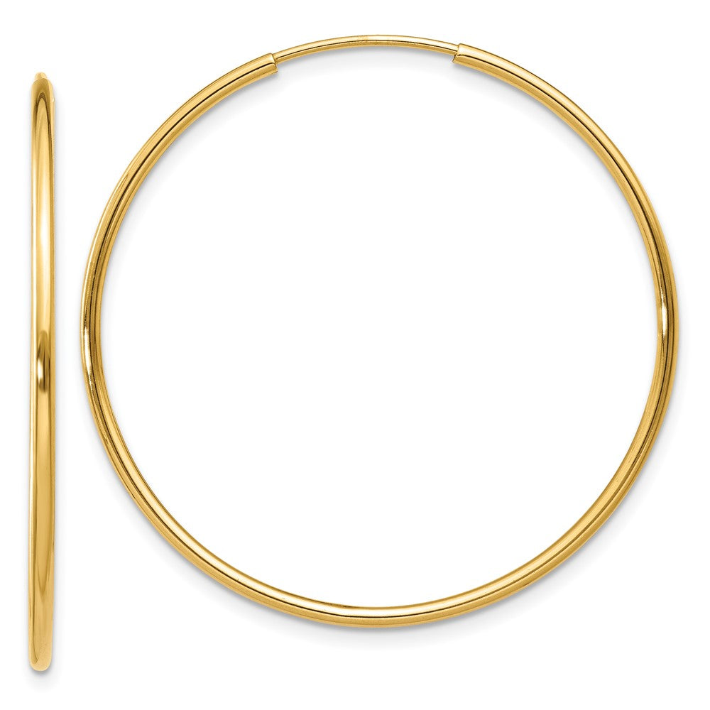 14K Gelbgold 1.25mm Endlos Creole Ohrring