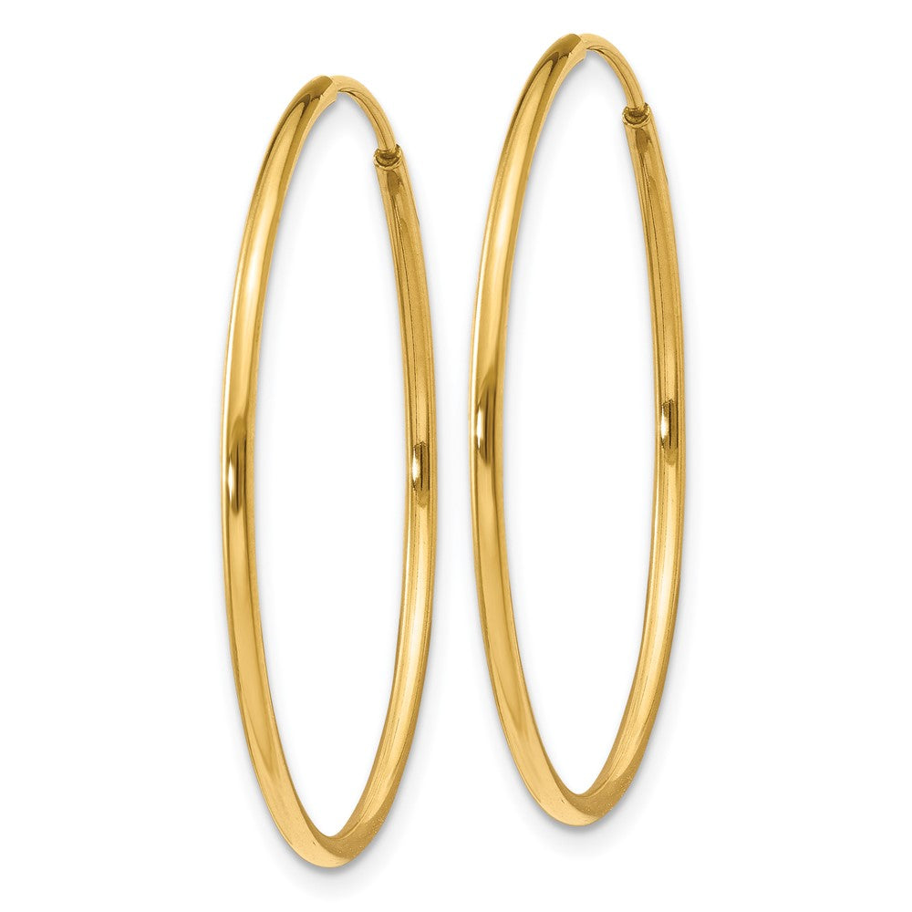 14K Gelbgold 1.25mm Endlos Creole Ohrring