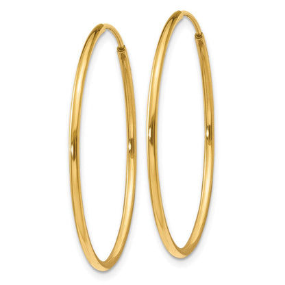 14K Gelbgold 1.25mm Endlos Creole Ohrring