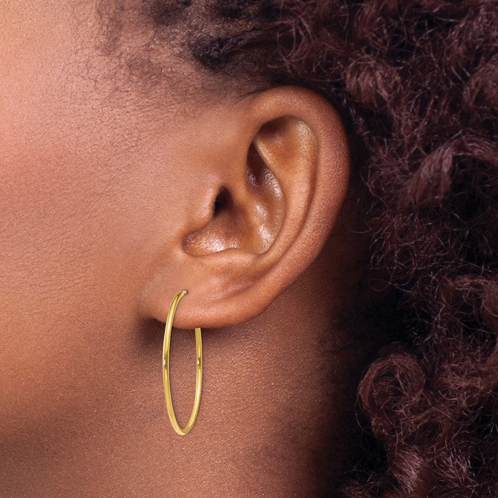 14K Gelbgold 1.25mm Endlos Creole Ohrring