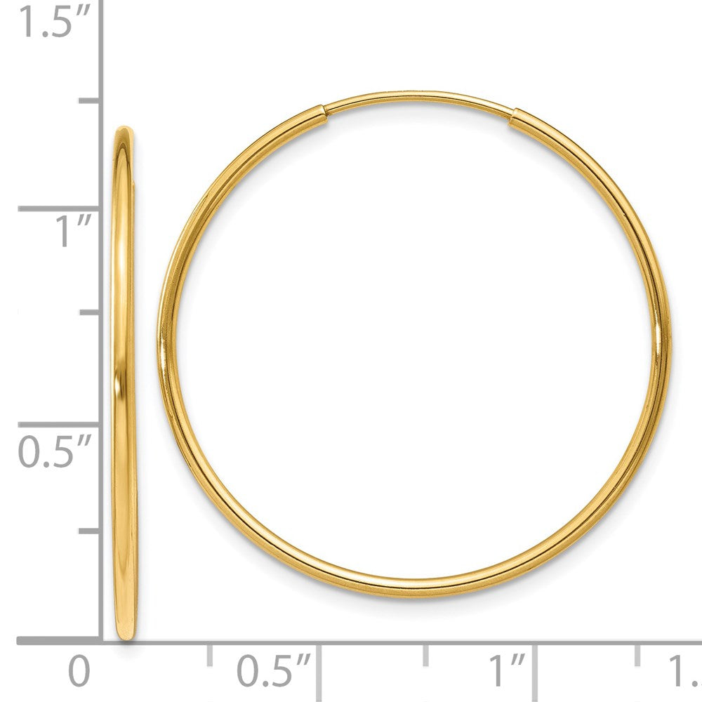 14K Gelbgold 1.25mm Endlos Creole Ohrring