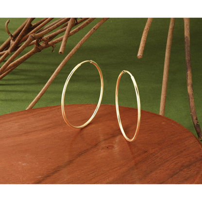 14K Gelbgold 1.25mm Endlos Creole Ohrring