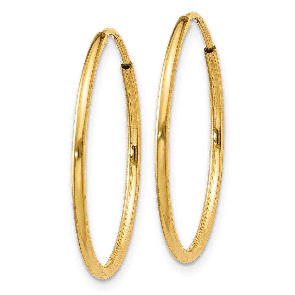 14K Gelbgold 1.25mm Endlos Creole Ohrring