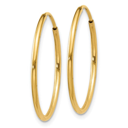 14K Gelbgold 1.25mm Endlos Creole Ohrring